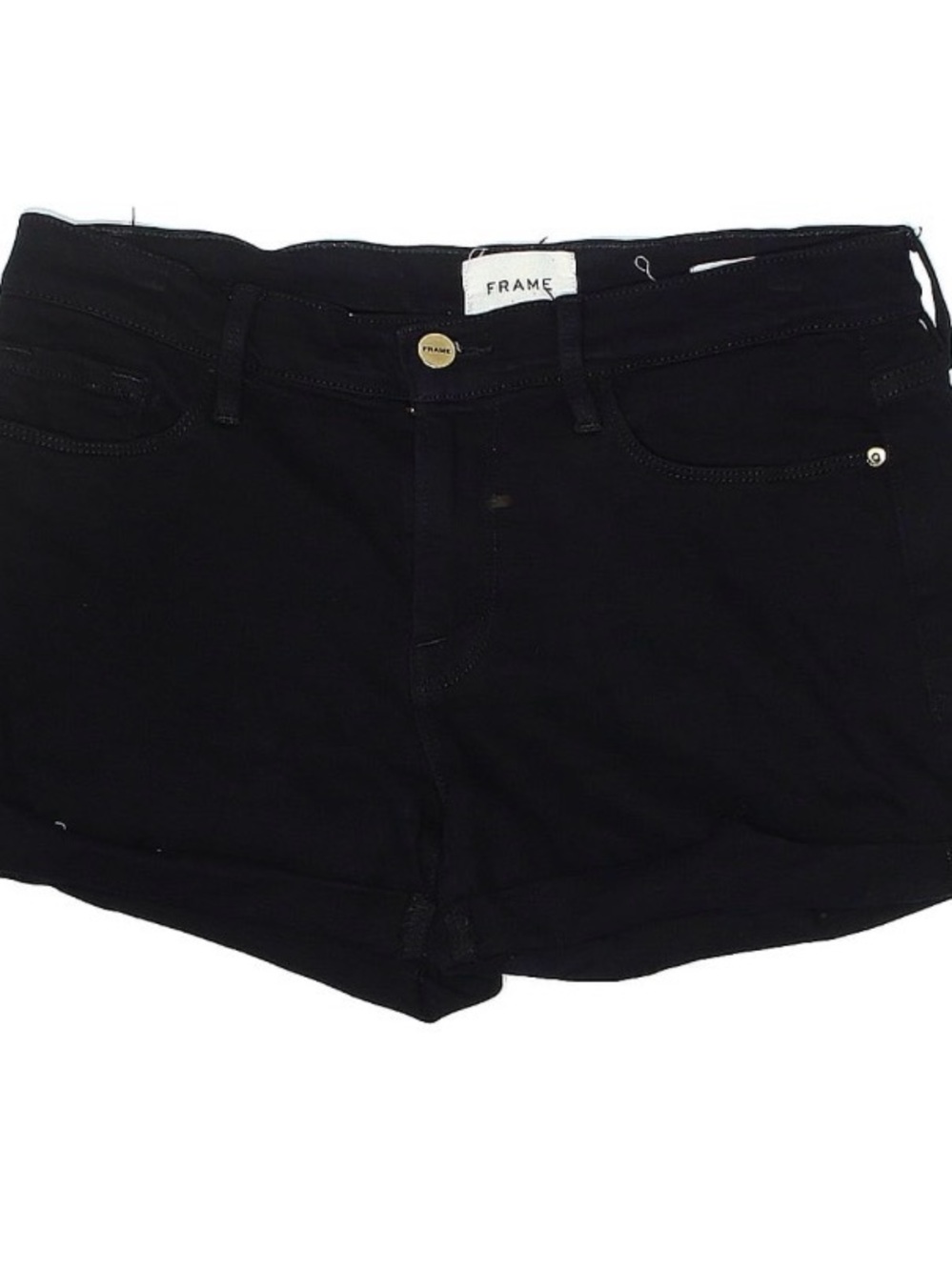 Frame Denim Black High-Rise Jean Shorts